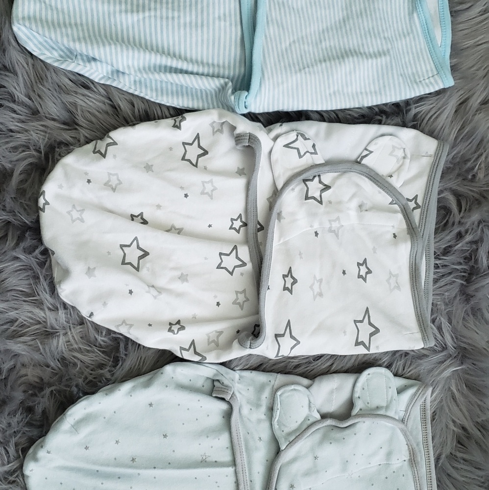 3 Amazingbaby velcro swaddles size s 0-3 months